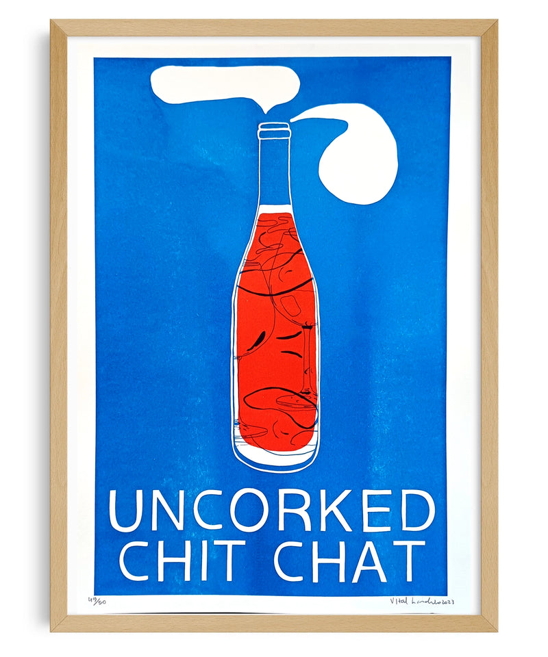 Uncorked Chit-chat — riso print illustration by Vital Courage | IT'S FFFRESH Lisbon Portugal