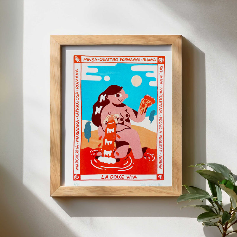 La Dolce Vita riso print framed mockup by Júlia da Costa | IT'S FFFRESH Lisbon Portugal