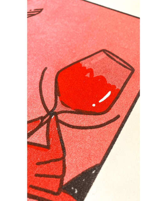 One more sip - IT'S FFFRESH Riso prints