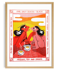 Spill the Tea — riso print illustration by Júlia da Costa | IT'S FFFRESH Lisbon Portugal