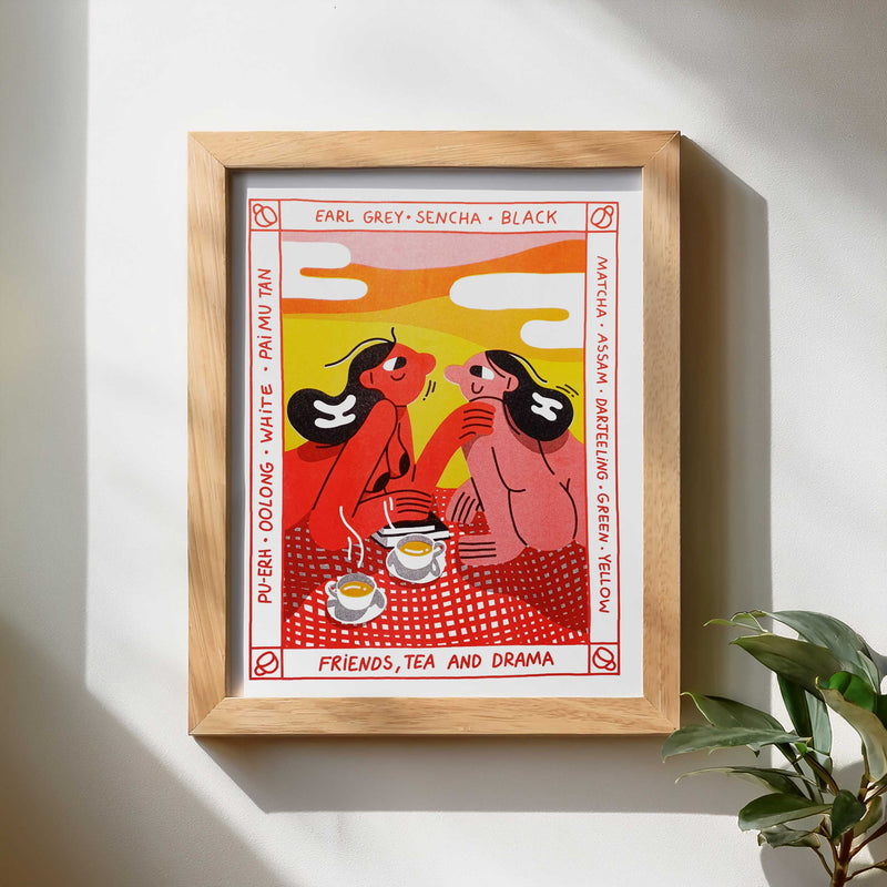 Spill the Tea riso print framed mockup by Júlia da Costa | IT'S FFFRESH Lisbon Portugal