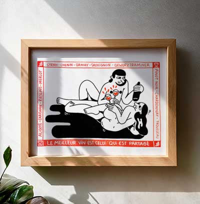 Vin Partagé riso print framed mockup by Júlia da Costa | IT'S FFFRESH Lisbon Portugal