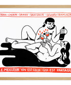 Vin Partagé — riso print illustration by Júlia da Costa | IT'S FFFRESH Lisbon Portugal