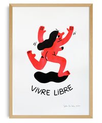 Vivre Libre — riso print illustration by Júlia da Costa | IT'S FFFRESH Lisbon Portugal