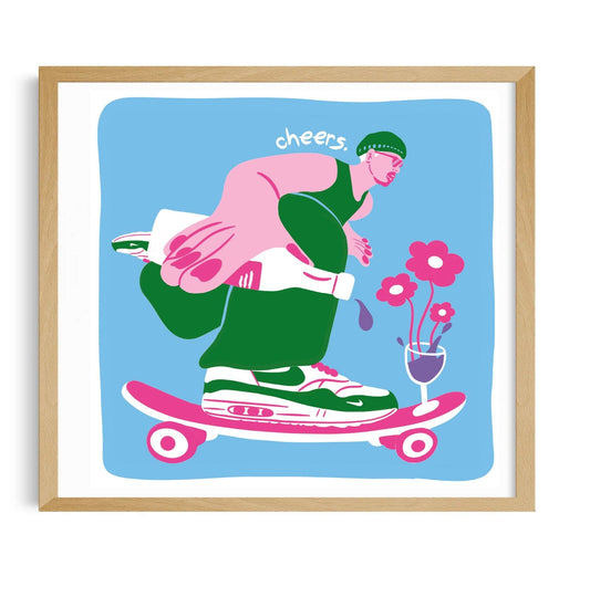 Wine ride - IT'S FFFRESH Risograph Print Riso prints