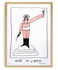 Wine of Liberty — riso print illustration by Margazida | IT'S FFFRESH Lisbon Portugal